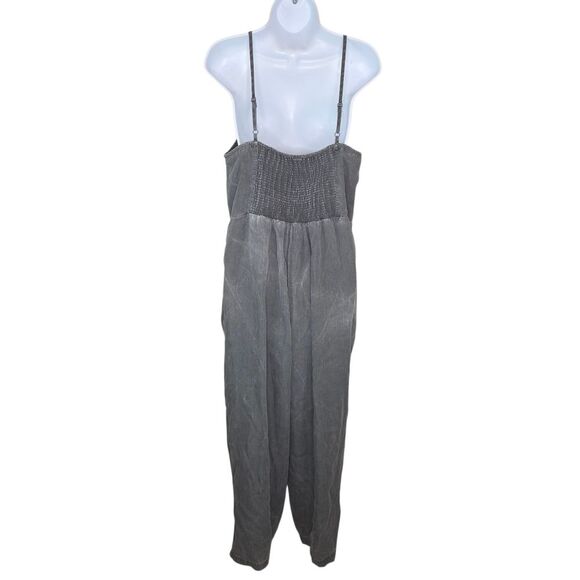 Old Navy Tie Front Smocked Back Tencel Lyocell Wide-Leg Jumpsuit Size XL. - Picture 3 of 10